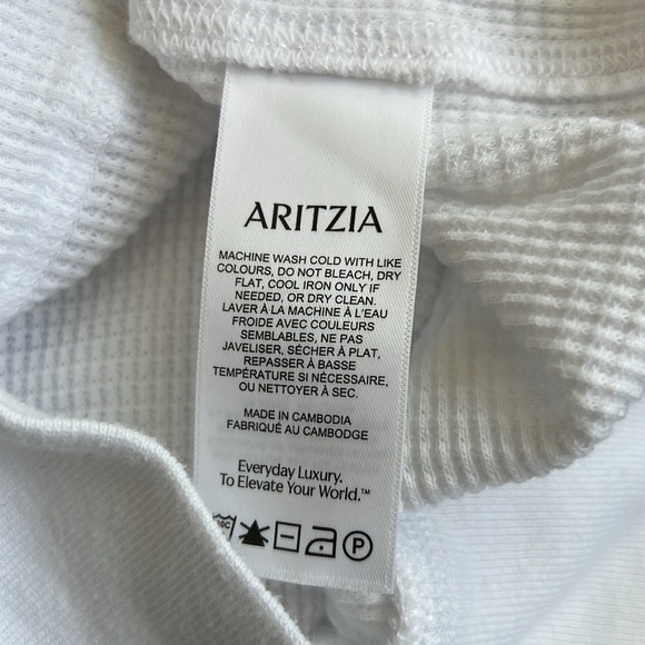Aritzia TNA Waffle Zip Up Hoodie White sz xL - Picture 4 of 4